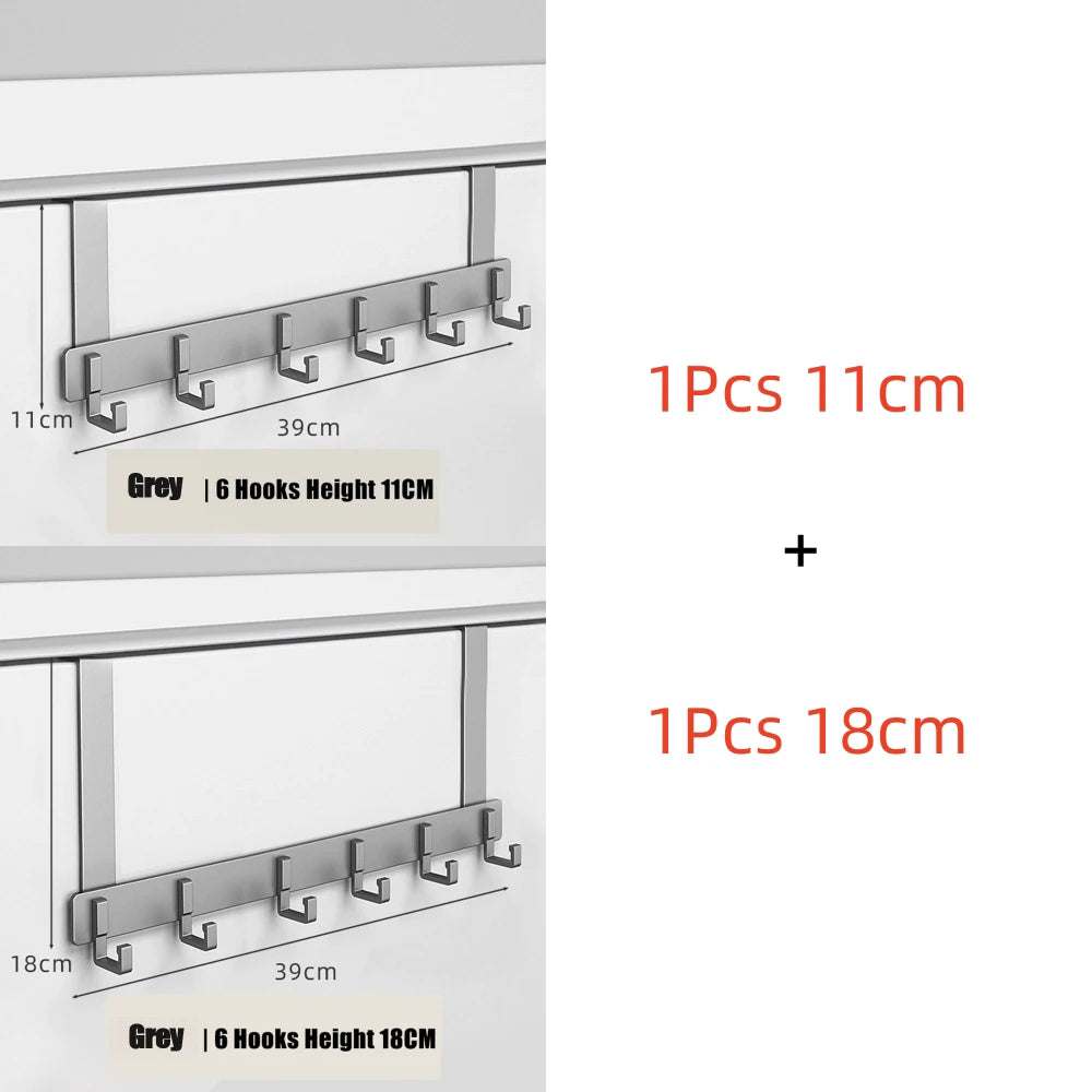 New Aluminum Alloy Door Hook Clothes Coat Hat Towel Hanger Holder Home Bathroom Organizer Rack Kitchen Storage Hooks Taj Home Store