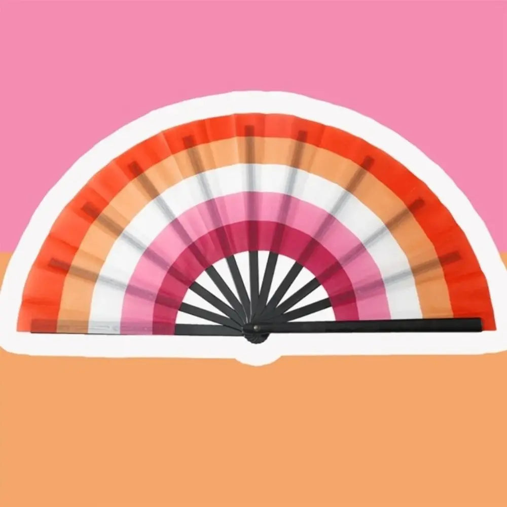 Fashion Plastic Colourful Hand Fans 33cm Colourful Kung Fu Fan Folding Rainbows Pattern Hand Folding Fan Dance Performance Taj Home Store