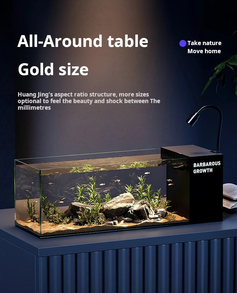 Rectangular 220V aquarium made of eco-friendly acrylic and glass, suitable for aquatic use