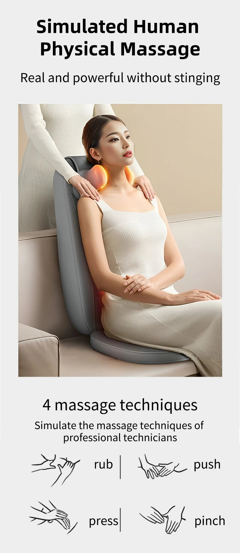 Shiatsu Full Body Massager with Heat Massage Chair Pad Kneading for Neck Back Shoulder Massage Cushion Seat Home Office Use Gift Taj Home Store