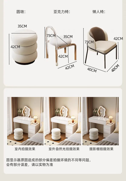 Bedroom Women Dressing Table Luxury Wood Storage Mirror Hairstyle Dressing Table Home White Muebles De Dormitorio Furniture Taj Home Store