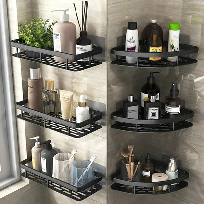 Bathroom Shelf Kitchen Storage Organizer Aluminum Alloy Shampoo Rack Shower Shelf Bathroom Accessories No Drill Shelf Taj Home Store