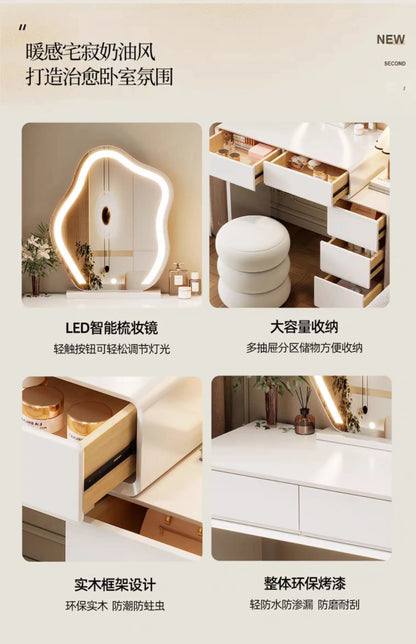 Bedroom Women Dressing Table Luxury Wood Storage Mirror Hairstyle Dressing Table Home White Muebles De Dormitorio Furniture Taj Home Store
