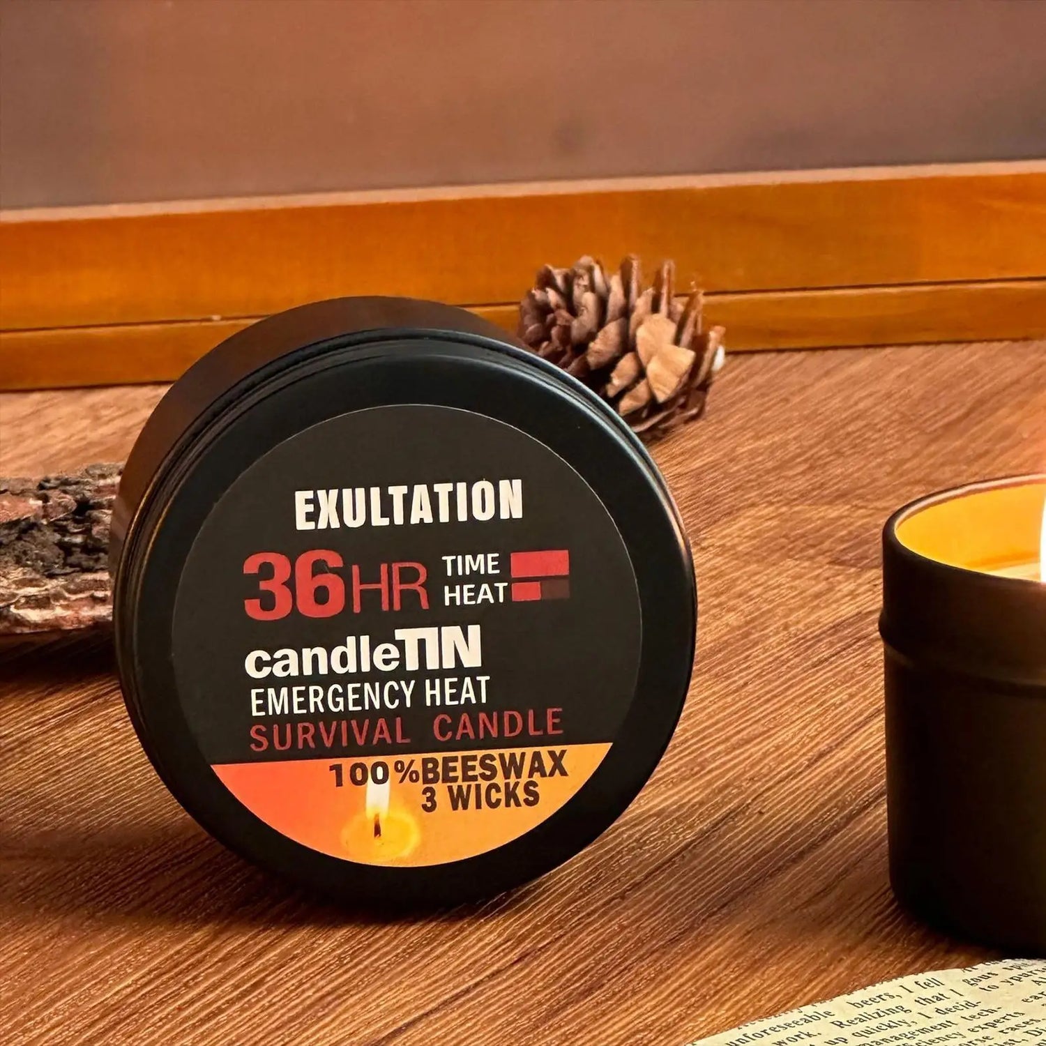 Power Outage Candles Unscented Candles with Jar 36 Hours Long Burning 3-Wick Lamp for Home Outdoor Activities Survival Fishing Taj Home Store