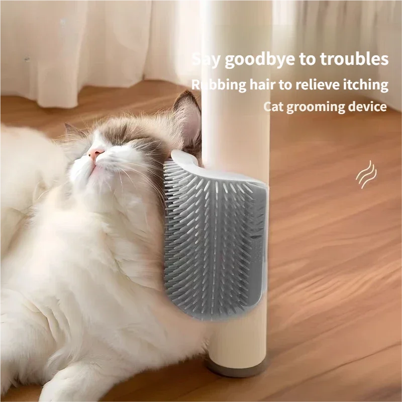 Cat Corner Self Groomer Massage Brush Pet Hair Removal Comb Cat Scratcher Grooming Cleaning Tool For Cats Taj Home Store