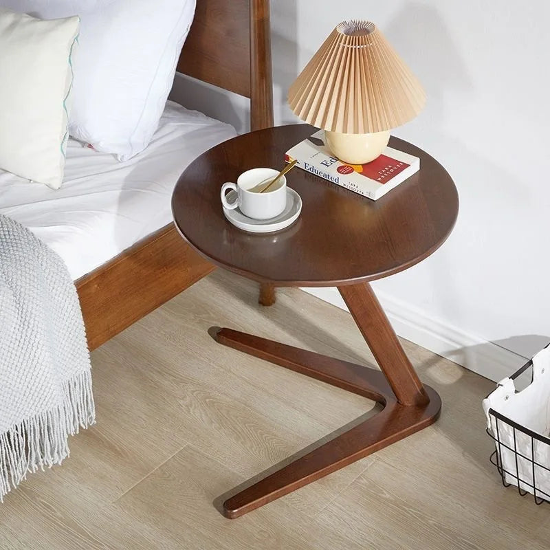 Coffee Table Solid Wood Round Side Table Sofa Bedside Small Living Room Hotel Guesthouse Minimalist Portable Folding Furniture Taj Home Store
