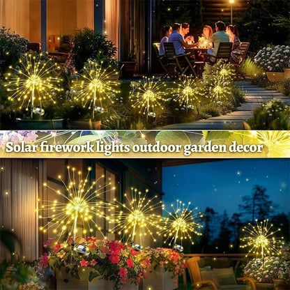 Outside Decorations Light Solar Lawn Light LED Garden Firework Dandelion Lights Sparkles Landscape Fairy Light Yard Patio Decor Taj Home Store