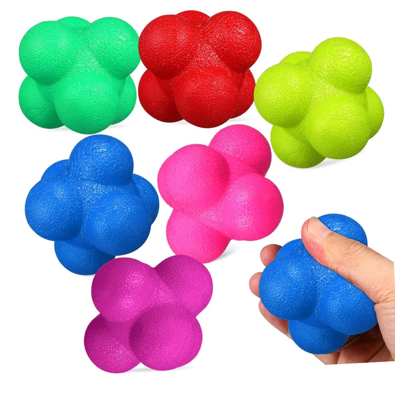 Rubber Bounce Reaction Balls for Hand Eye Coordination Speed Reflex Training Sensory Indoor Oudtoor Sports Exercise Kid Adults Taj Home Store