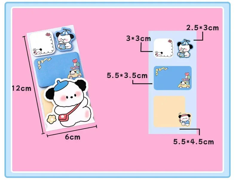 Lovely Animal Panda Rabbit Bear Dog Sticky Notes Memo Pad Paper School Supplies Planner Stickers Stationery Taj Home Store