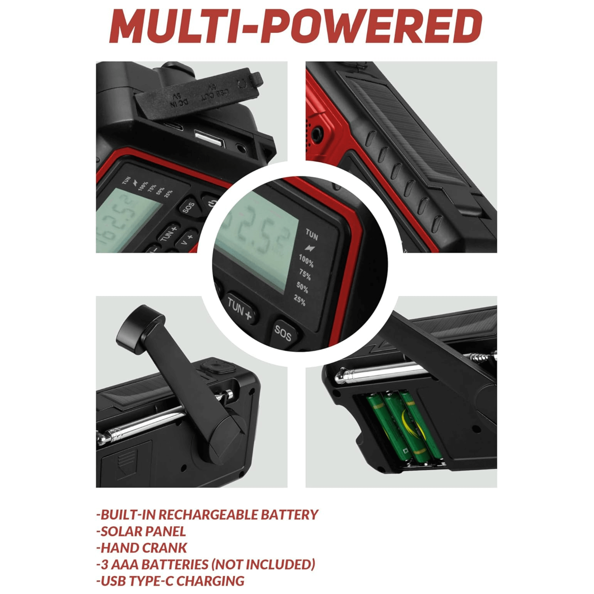 Supersonic Guardian Multi-Powered Emergency Radio with NOAA Jupiter Gear Home