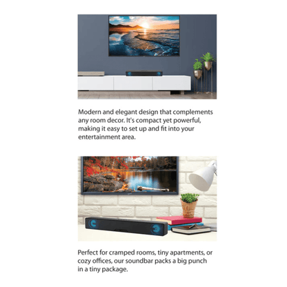 Supersonic 17.6-Inch Portable 10W Bluetooth Soundbar Jupiter Gear Home