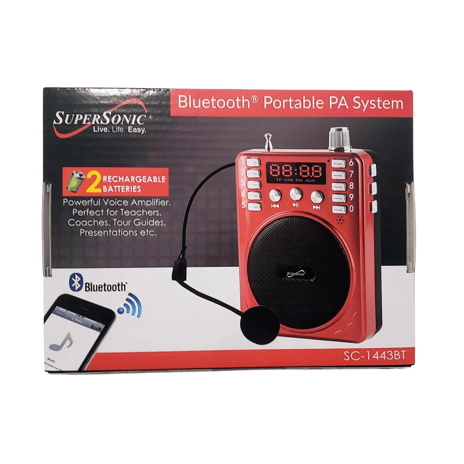 Supersonic Bluetooth Portable PA System Jupiter Gear Home
