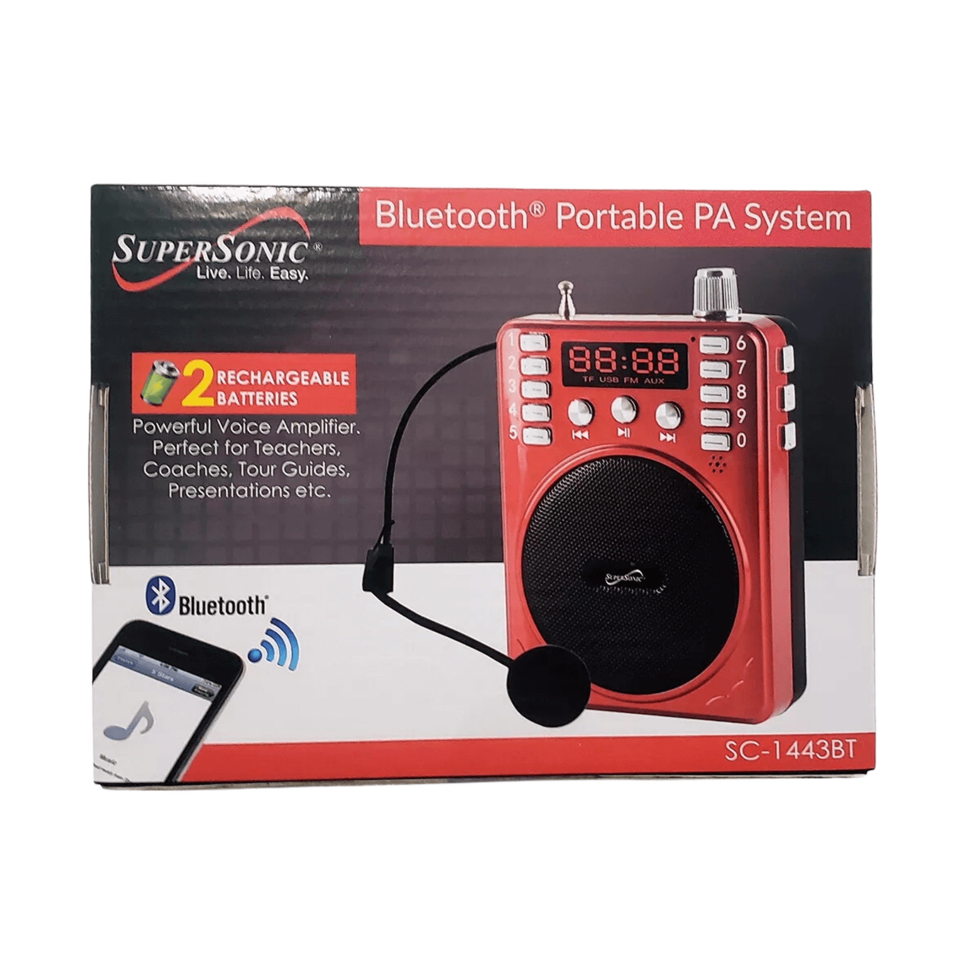 Supersonic Bluetooth Portable PA System Jupiter Gear Home