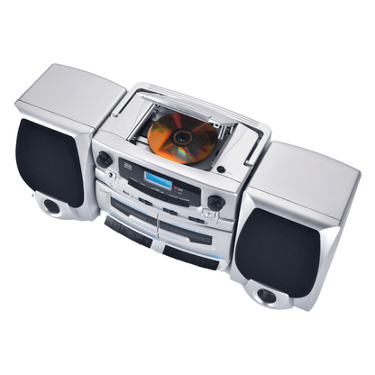 Supersonic Bluetooth Audio System with Double Cassette Recorder &amp; Built-In Mic Jupiter Gear Home