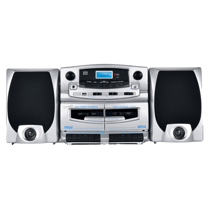 Supersonic Bluetooth Audio System with Double Cassette Recorder &amp; Built-In Mic Jupiter Gear Home