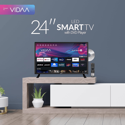 Supersonic Smart 24-inch VDAA DLED AC/DC Television with DVD Player &amp; 12V Car Cord Jupiter Gear Home