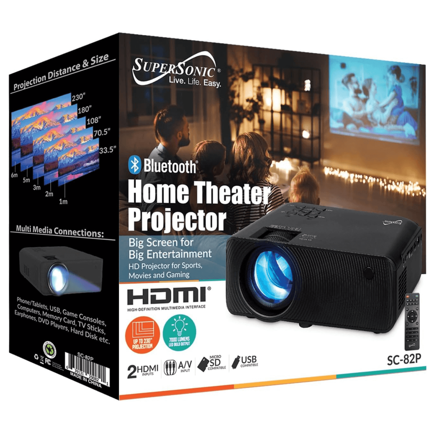 Supersonic Home Theater Projector with Bluetooth Jupiter Gear Home