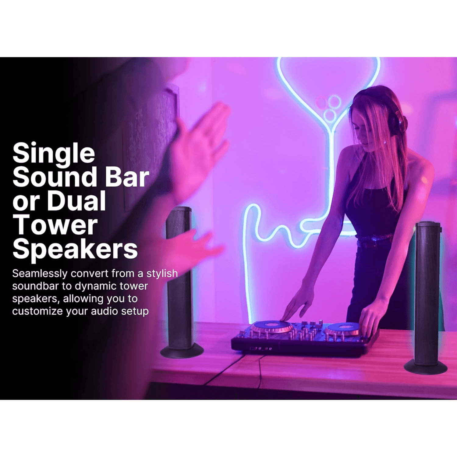 SoundPro 2-in-1 LED BT Stereo Speaker System with RGB Lighting Effects Jupiter Gear Home