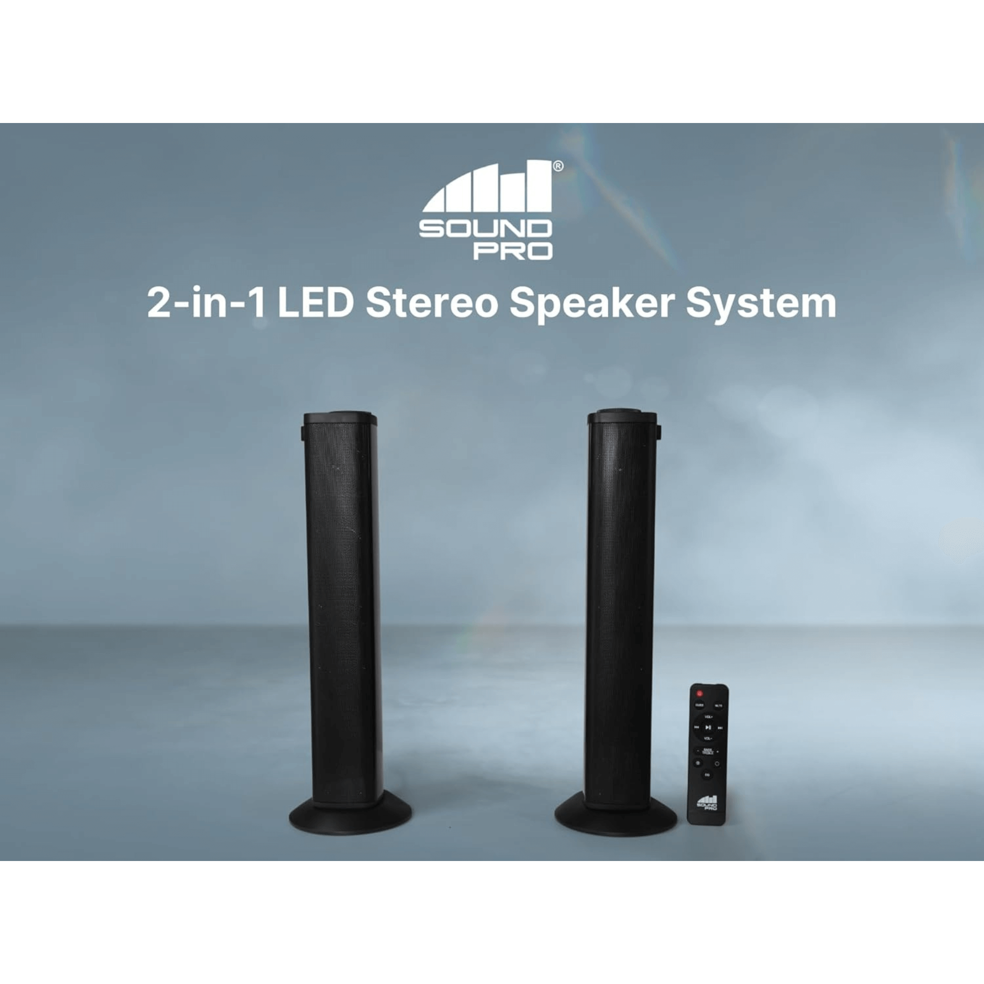 SoundPro 2-in-1 LED BT Stereo Speaker System with RGB Lighting Effects Jupiter Gear Home