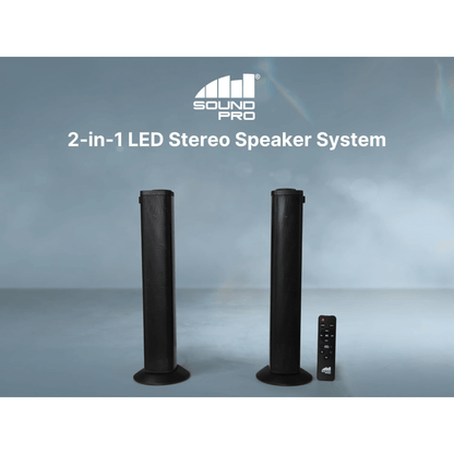 SoundPro 2-in-1 LED BT Stereo Speaker System with RGB Lighting Effects Jupiter Gear Home