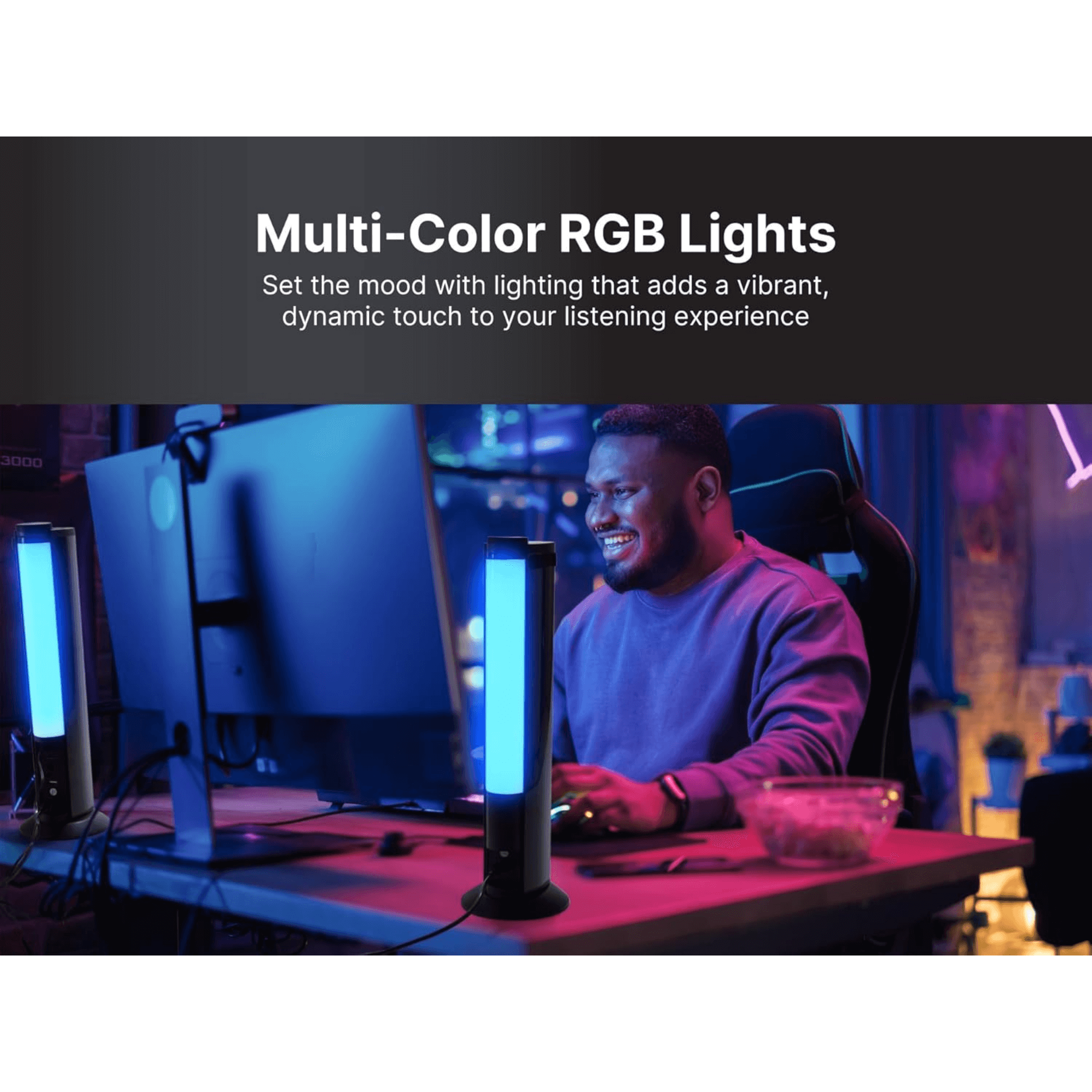 SoundPro 2-in-1 LED BT Stereo Speaker System with RGB Lighting Effects Jupiter Gear Home