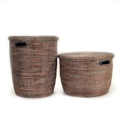 Black Flat Lid Floor Basket DC-Powered by People