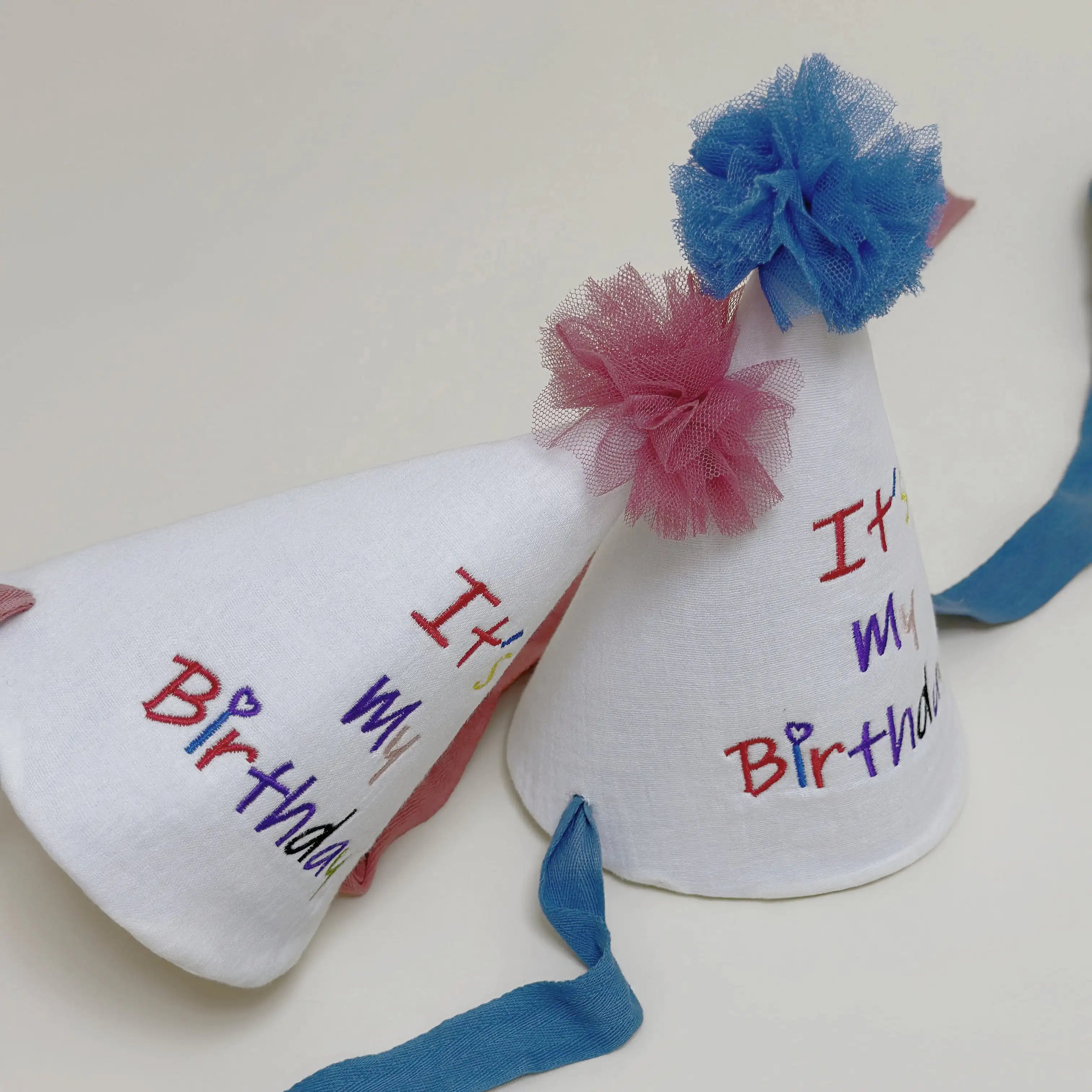 Kids Birthday Party Hat - Safe Soft Photo Prop Cap for Xmas Baby Shower, Adjustable Toddler Headband Taj Home Store