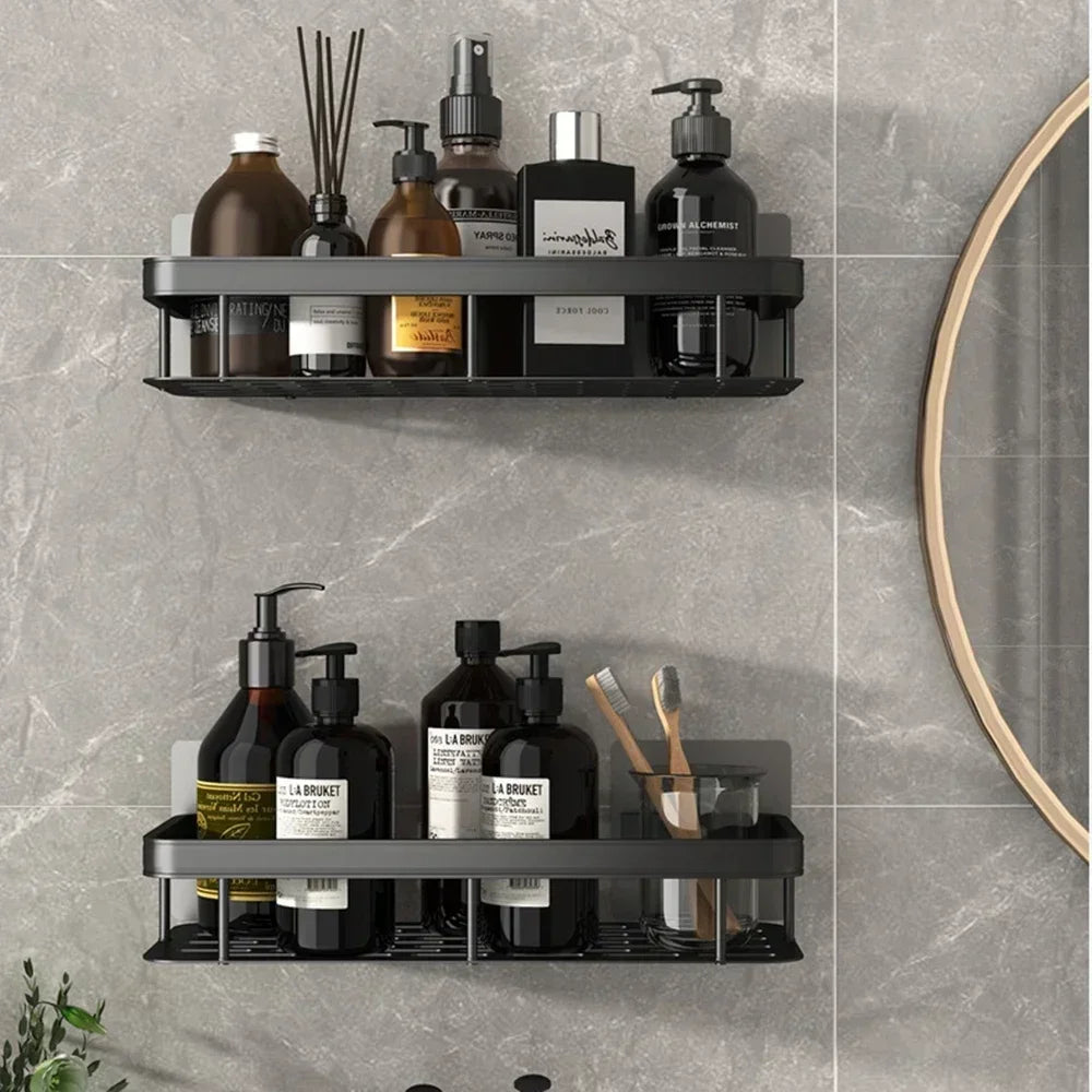 Bathroom Shelf Kitchen Storage Organizer Aluminum Alloy Shampoo Rack Shower Shelf Bathroom Accessories No Drill Shelf Taj Home Store
