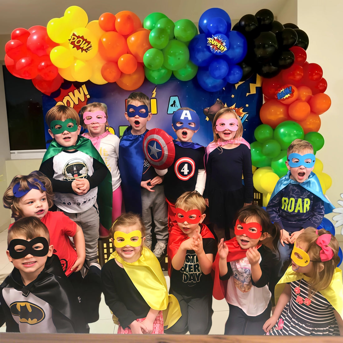 12/24 Sets Superhero Capes and Masks Bulk for Boys Girls Super Hero Themed Party Favor Costume Birthday Gifts Cosplay Costume Taj Home Store