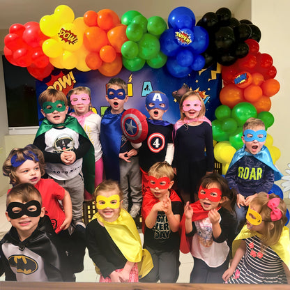 12/24 Sets Superhero Capes and Masks Bulk for Boys Girls Super Hero Themed Party Favor Costume Birthday Gifts Cosplay Costume Taj Home Store