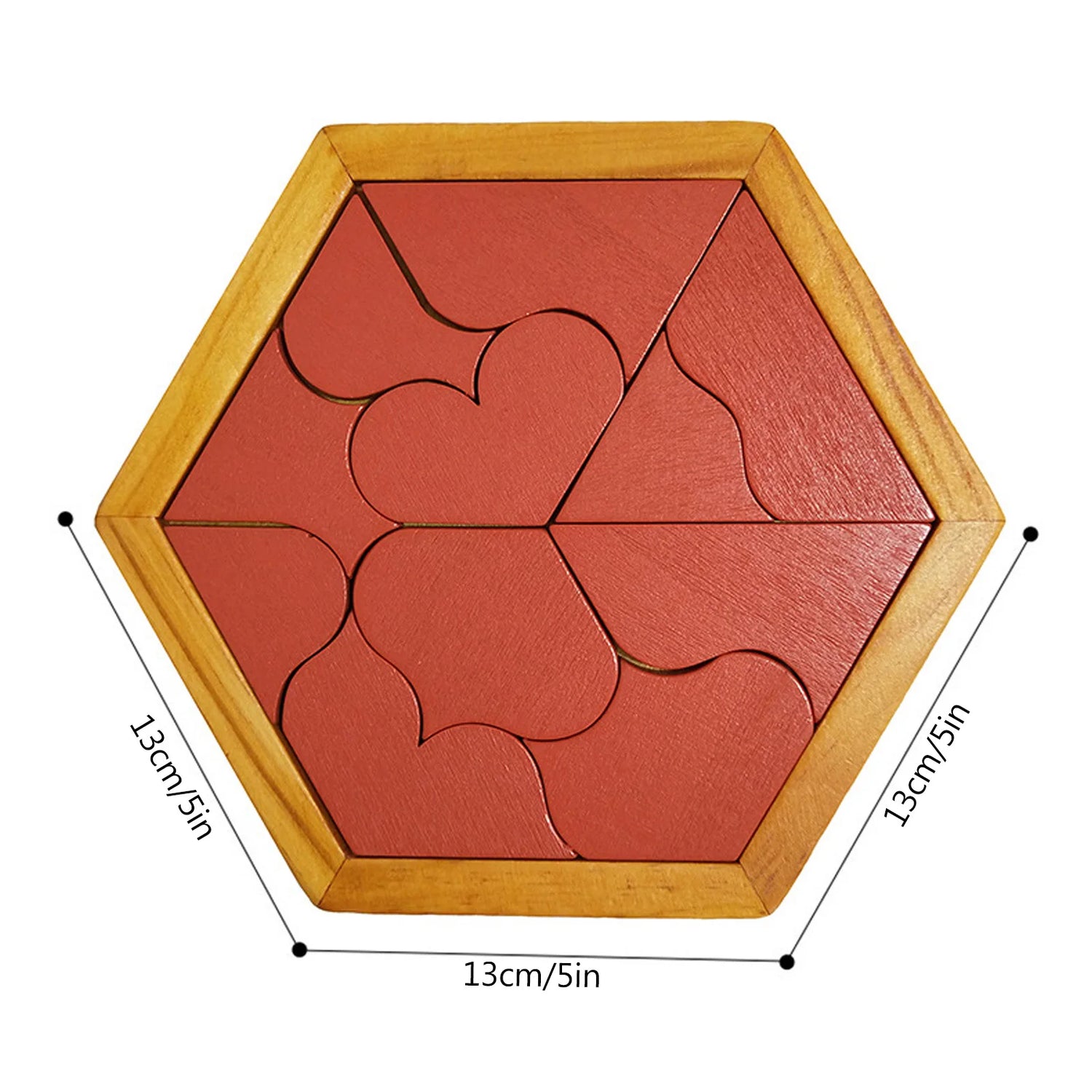 Hexagonal Wooden Geometric Shape Jigsaw Puzzles Chess Game Board Montessori Toys Brain Teaser Educational Intelligence Toys Taj Home Store