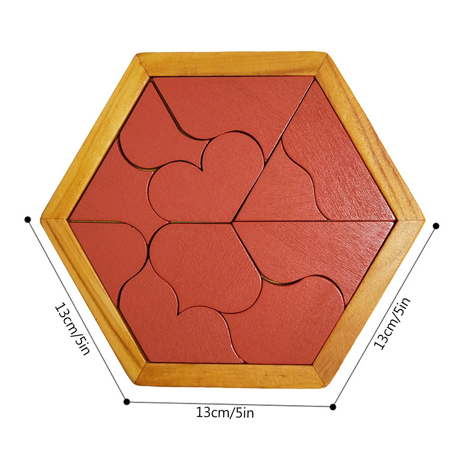 Hexagonal Wooden Geometric Shape Jigsaw Puzzles Chess Game Board Montessori Toys Brain Teaser Educational Intelligence Toys Taj Home Store