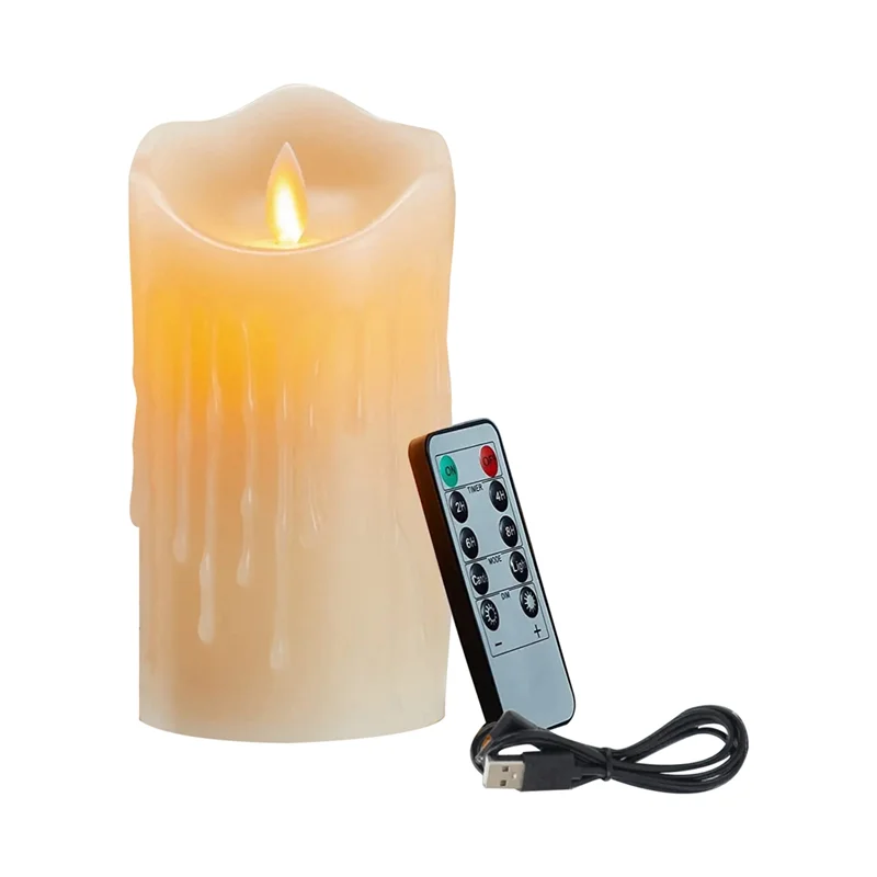 LED Candles, Flickering Flameless Candles,Rechargeable Candle, Real Wax Candles with Remote Control,12.5cm Taj Home Store