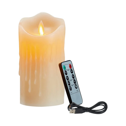 LED Candles, Flickering Flameless Candles,Rechargeable Candle, Real Wax Candles with Remote Control,12.5cm Taj Home Store