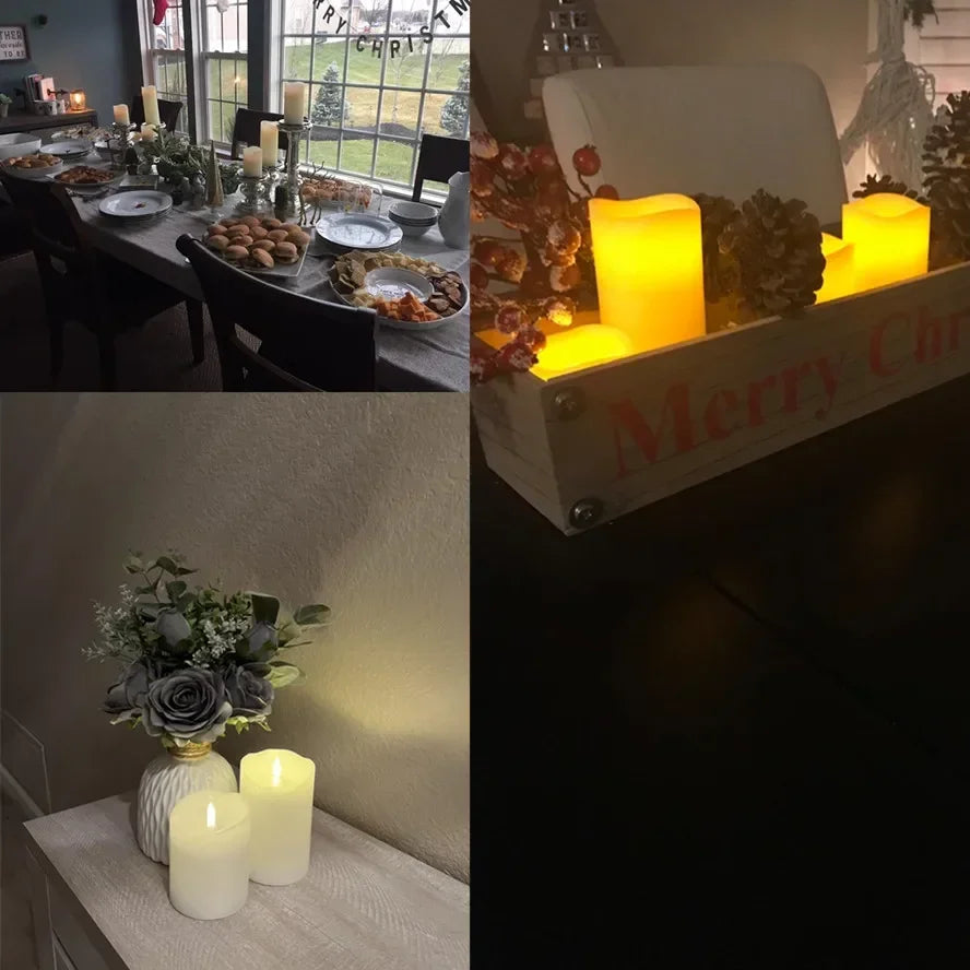 LED Flameless Flickering Candles Lamp Home Decoration Battery Powered Candles for Wedding Decor Birthday Party Supplies Warm Taj Home Store