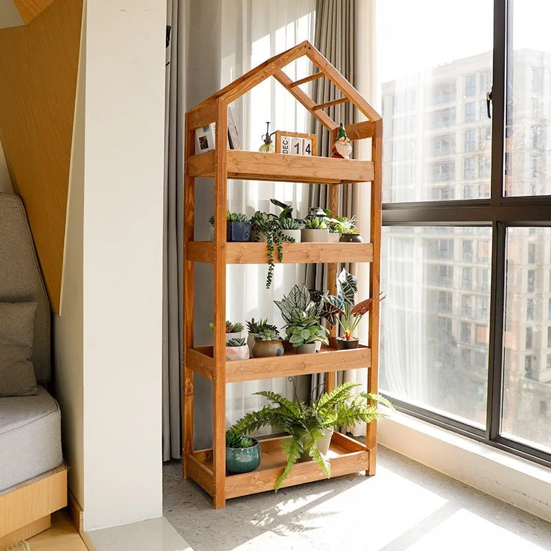 Garden Black Plant Stands Wooden Pots Shelf Patio Plant Stands Flower Outside Giardino Arredamento Esterno Terrace Furniture Taj Home Store