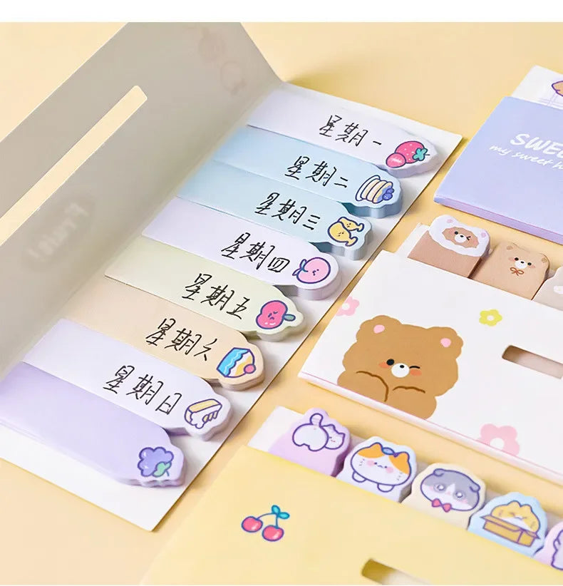 Creative Cute Cartoon Animal Index Stickers Stationery Notebook High Appearance Convenience Stickers Student Supplies Taj Home Store