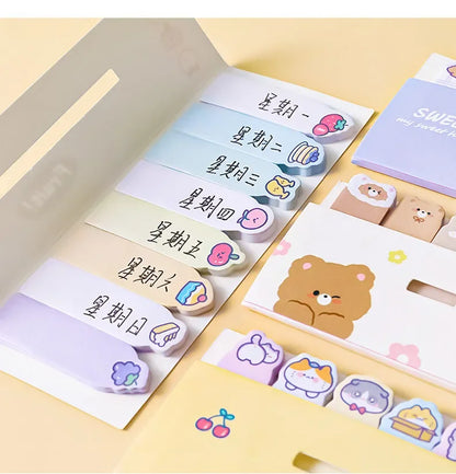 Creative Cute Cartoon Animal Index Stickers Stationery Notebook High Appearance Convenience Stickers Student Supplies Taj Home Store