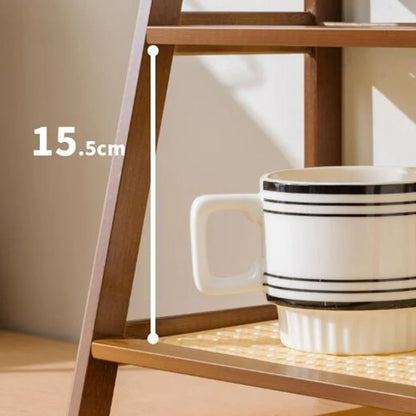 Countertop Organizer 2 Layer Coffee Cup Holder Multipurpose Bamboo Storage Shelf for Hotel Apartment Dressing Table Kitchen Home Taj Home Store