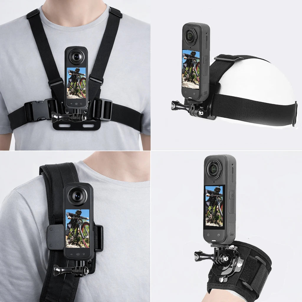 Accessories Kit for Insta 360 X5 X4 x3 Chest Mount Head Strap Backpack Clip Holder Wrist Strap for Insta 360 X5 X4 X3 Accessory Taj Home Store