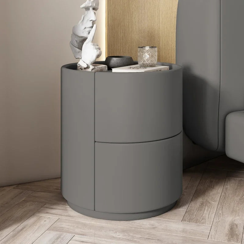 Home Living Room Sofa Side Cabinet, Creative Round Solid Wood Bedside Table, New Simple Modern Small Bedroom Storage Cabinet Taj Home Store