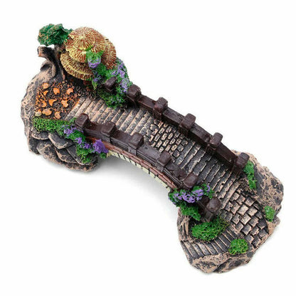 Aquarium Accessories Arbor Tree Plant Fake Landscaping Fish Tank Ornament Artificial Bridge Rockery Resin Aquarium Ornaments Taj Home Store