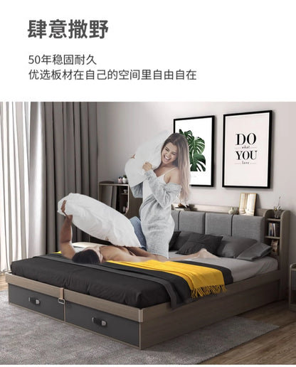 Unique Bedroom Bed Aesthetic Modern Girls Storage Luxury Bed Lounge Sleeping Headboard Letto Matrimoniale Home Accessories Taj Home Store