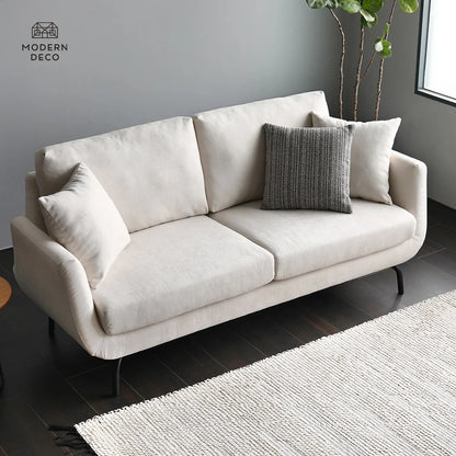 Furniture White Living Room 2 Seater Modern Nordic Scandinavian Upholstery Small Comfy High Quality Taj Home Store