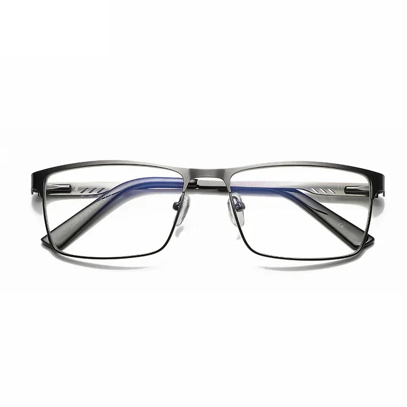 Men Square Metal Large Frame Myopia Glasses Spring Leg Elderly Near Sight Eyewear Blue Light Blocking Eye Protection Eyeglasses Taj Home Store