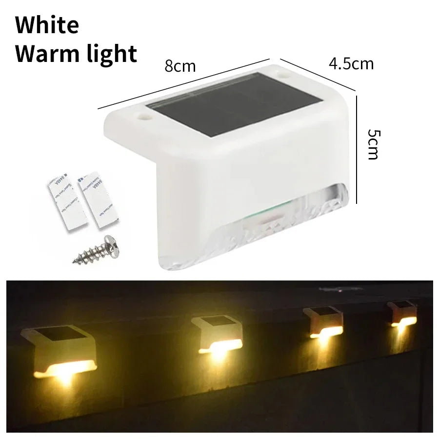 LED Solar Deck Lights Outdoor Solar Light Waterproof Solar Stairs Light Garden Decoration Patio Fence Step Yard Outside Lighting