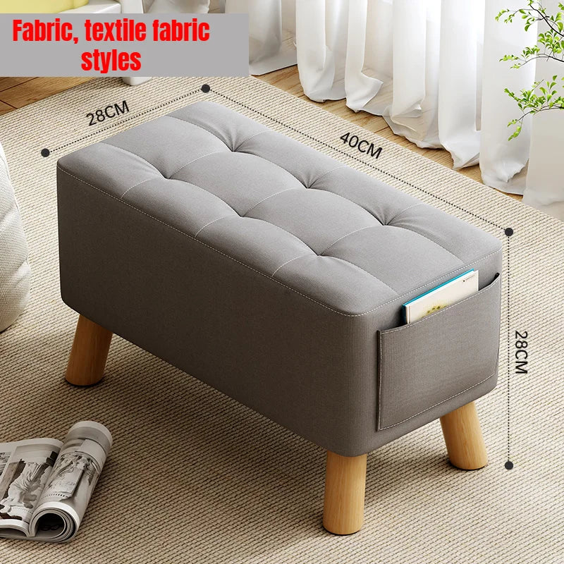 Home-use Small Stool, Living Room Minimalist Sofa Stool, Coffee Table Stool, Creative Leather Footstool, Square Stool, Small Taj Home Store