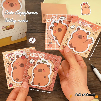 5Pcs/Lot Creative Capybara Memo Pad Cute Cartoon Sticky Notes Message Sticker Book Kawaii Writing Pads School Office Supplies Taj Home Store
