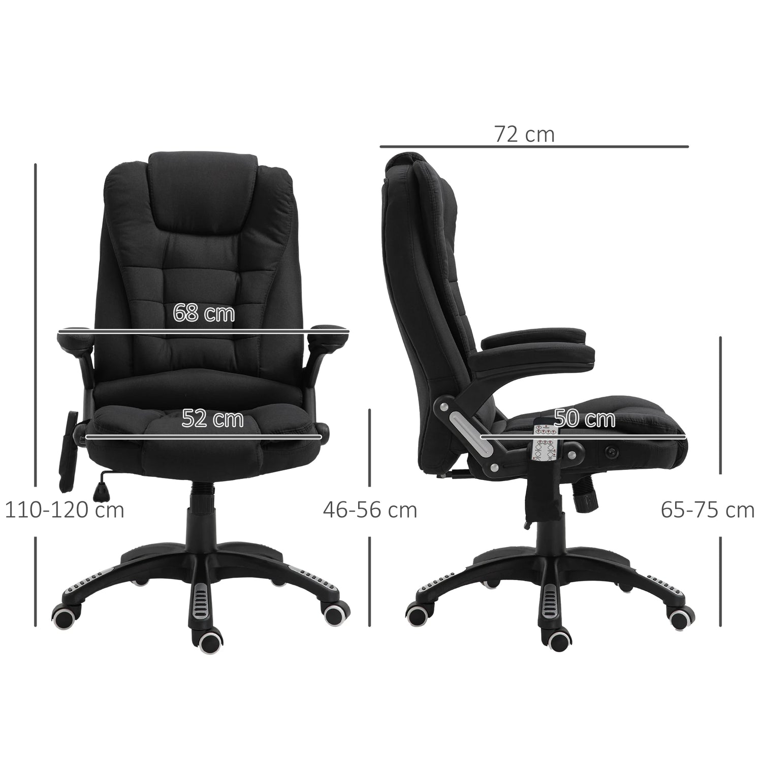 Vinsetto Reclining Massage Chair with 6 Massage Points 68X72X110-120Cm Taj Home Store