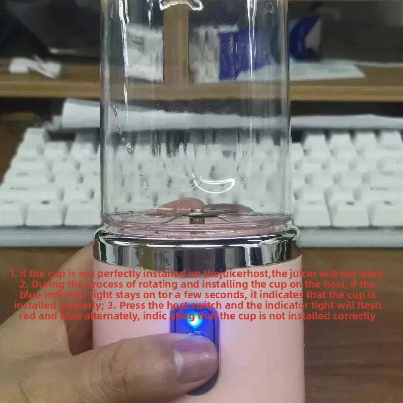 Portable Blender Bottle Electric 6 Blades Multifunction Juice Blender Fresh Juice Smoothie Blender Ice CrushCup Food Processor Taj Home Store